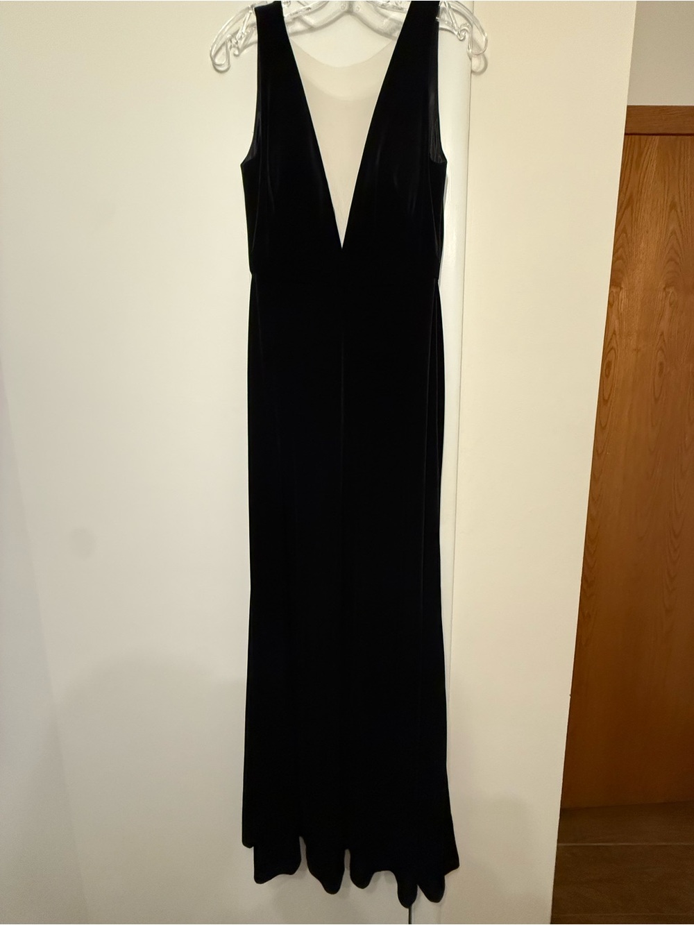 Black Velvet Deep V Dress